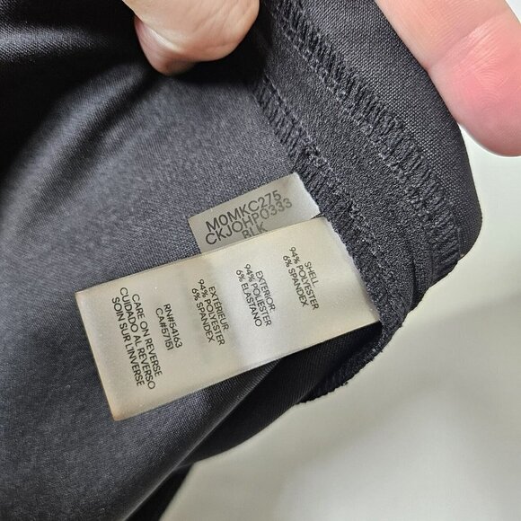 CALVIN KLEIN Black Pull On Pants Straight Leg Elastic Waist Faux Tie SZ XS - Picture 5 of 12